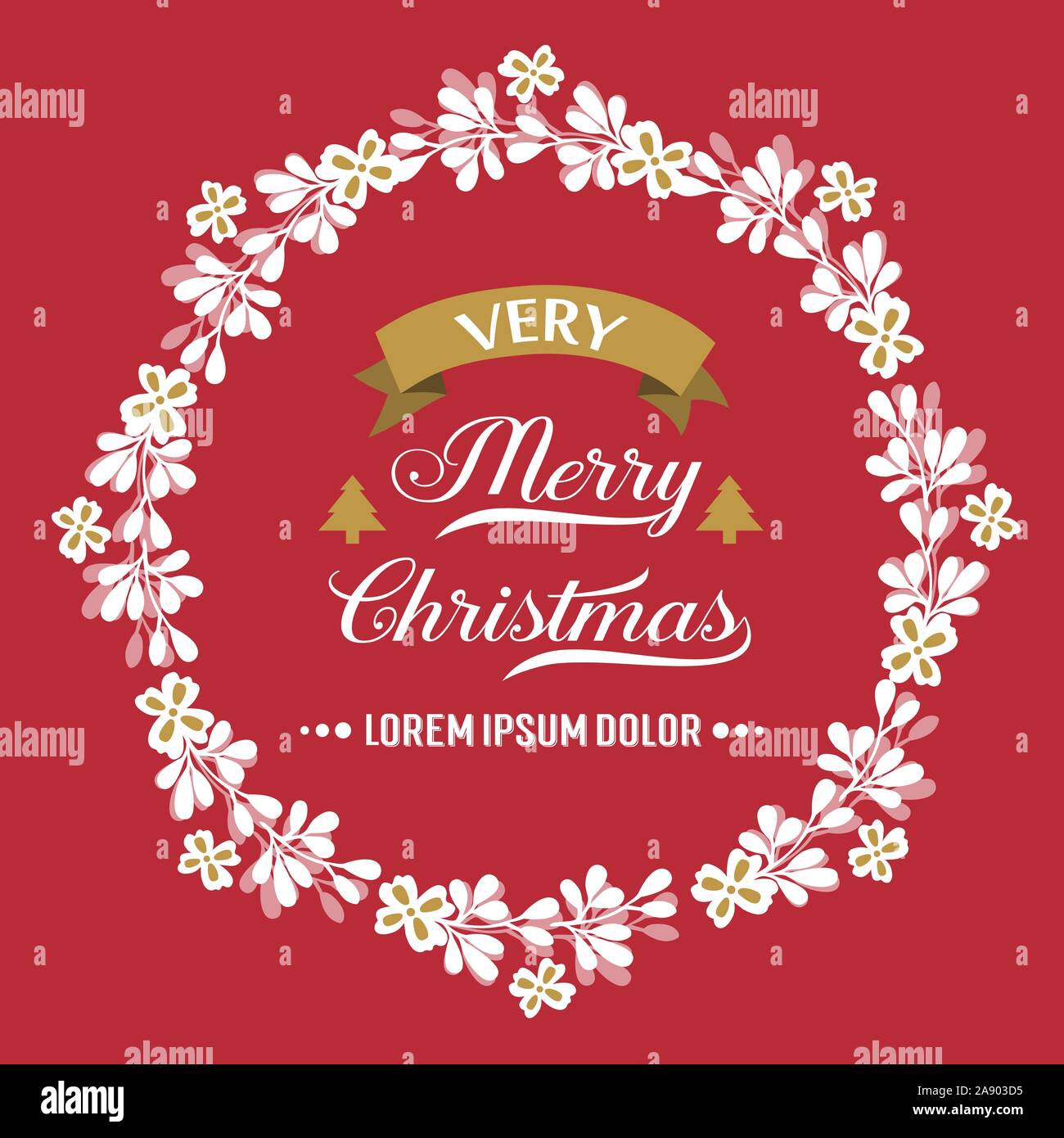 Handwritten greeting card of very merry christmas, with design ...