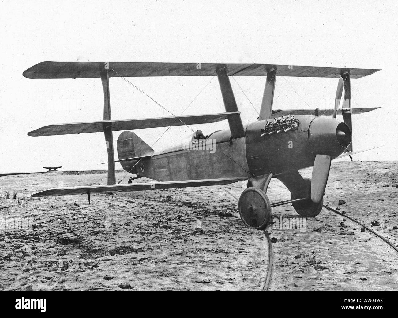 1/18/1917 - Curtiss Aeroplane & Motor Corporation, Buffalo, N.Y. Triplane Scout Model S3 Stock Photo