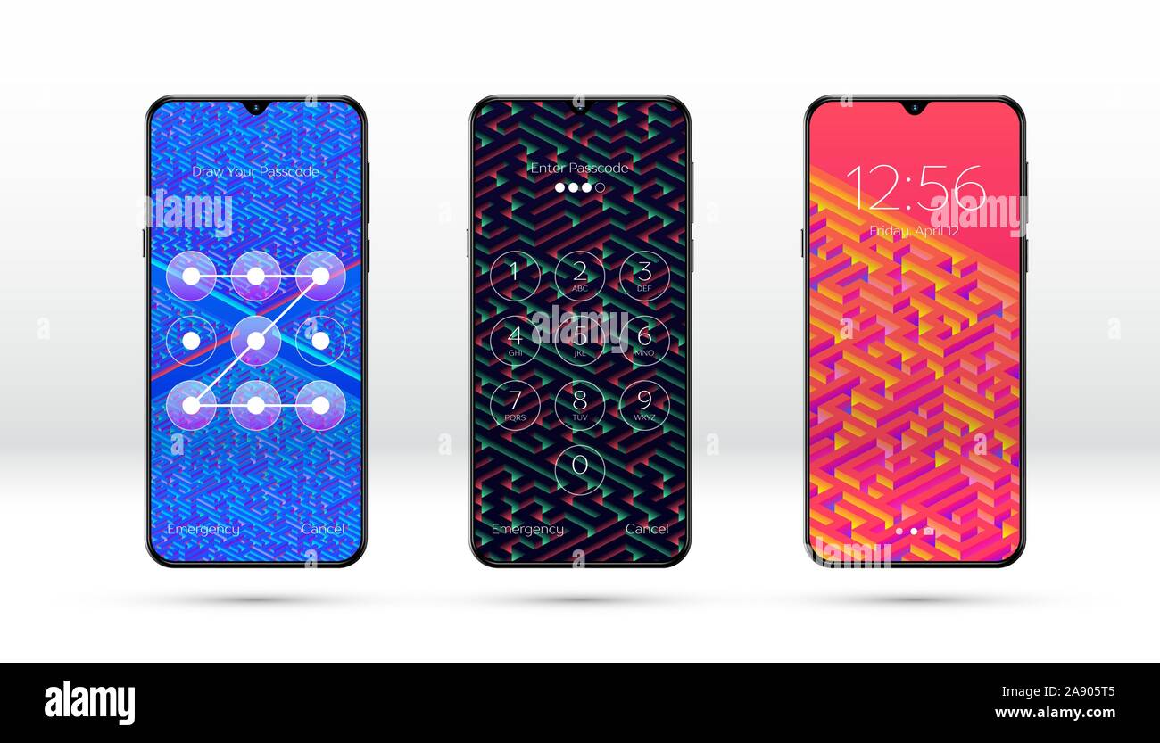 Smartphone lock screen background with abstract maze or labyrinth ...