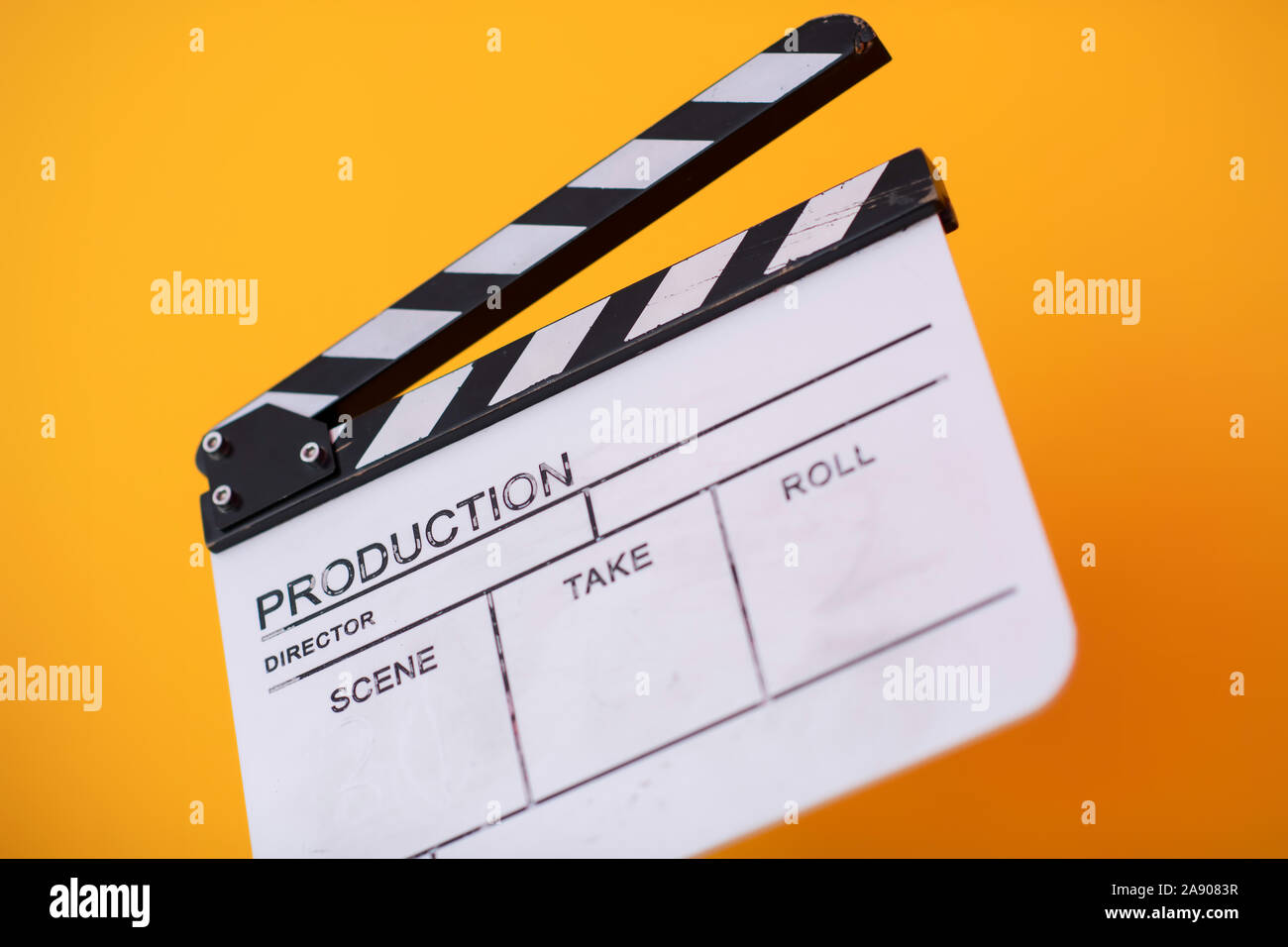 video production movie clapper cinema action and cut concept isolated ...