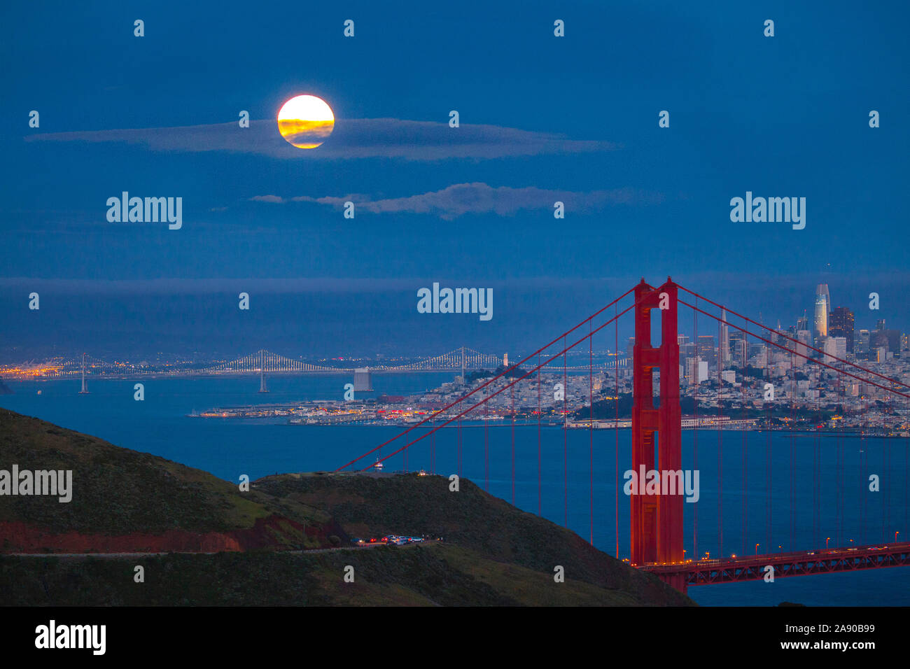The Worldwide famous Suspension bridge Golden Gate Bridge in San