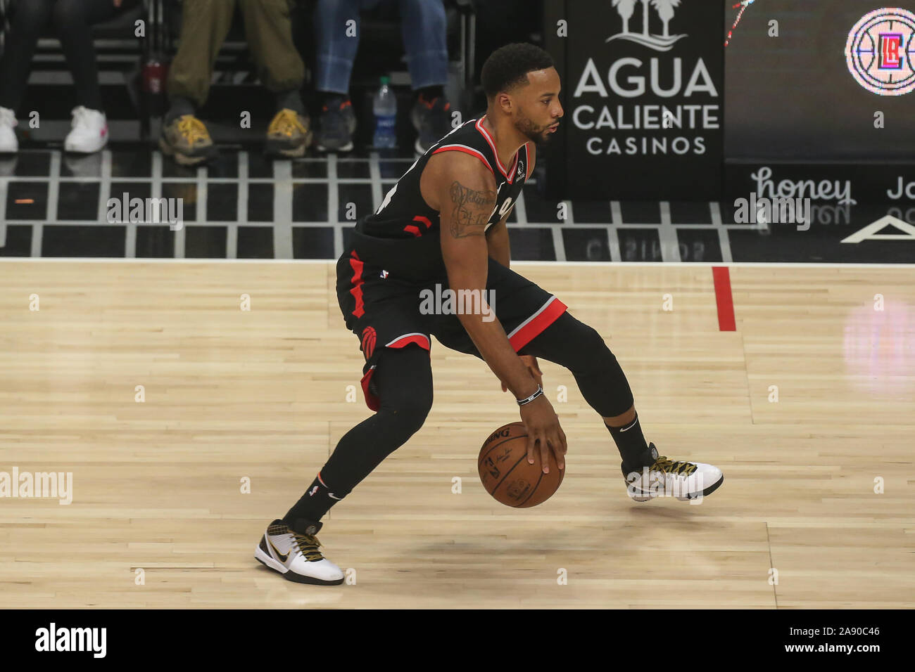 Los Angeles, USA. 11th Nov, 2019. Toronto Raptors guard Norman Powell (24) during the Toronto Raptors vs Los Angeles Clippers at Staples Center on November 11, 2019. (Photo by Jevone Moore) Credit: Cal Sport Media/Alamy Live News Stock Photo