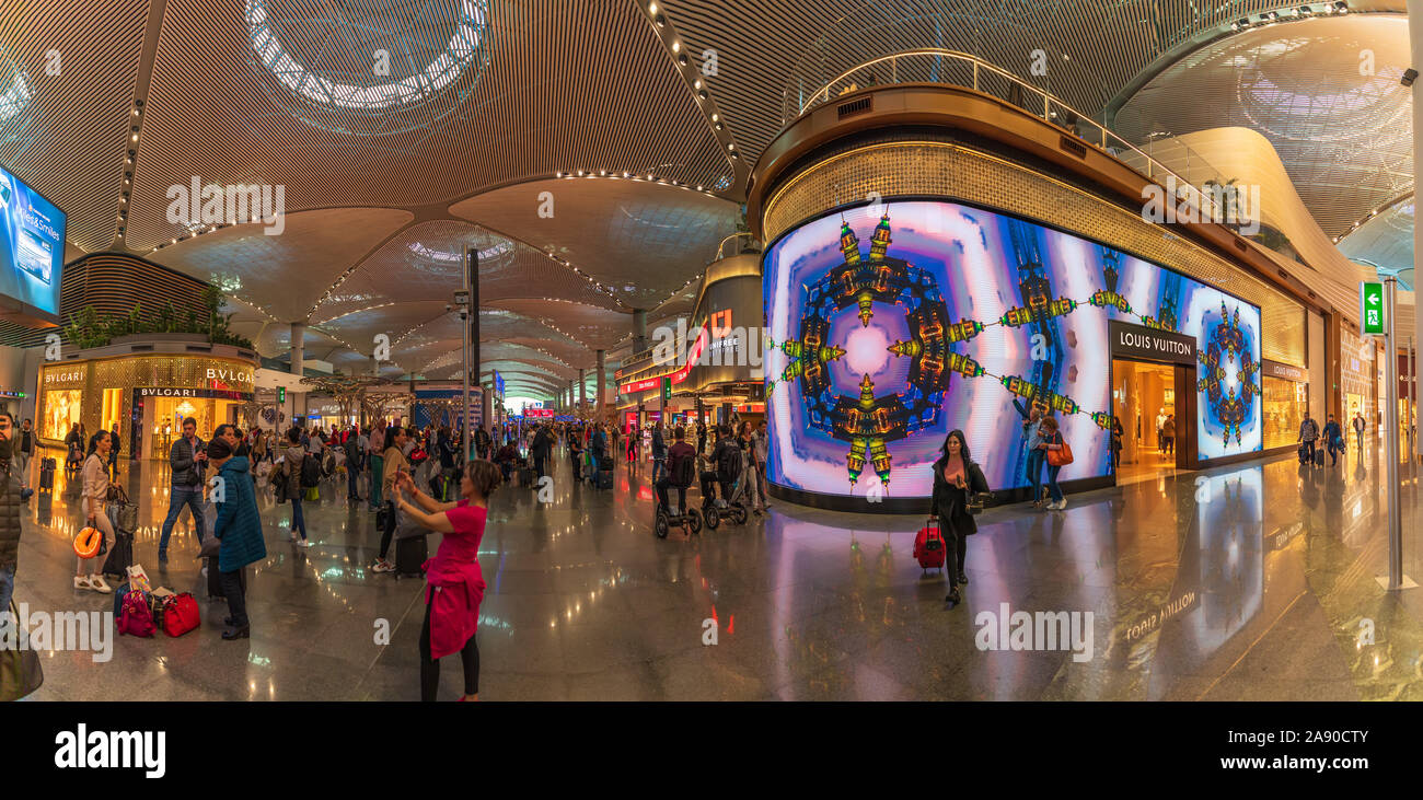 New Istanbul Airport, interior panorama Stock Photo