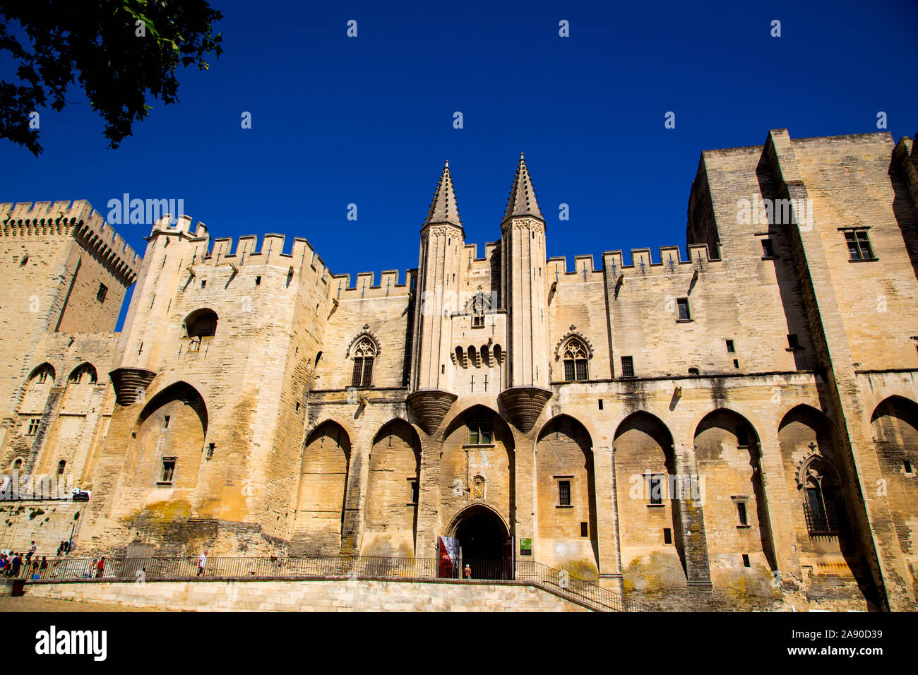 The Palais de Papes in Avignon France. Stock Photo