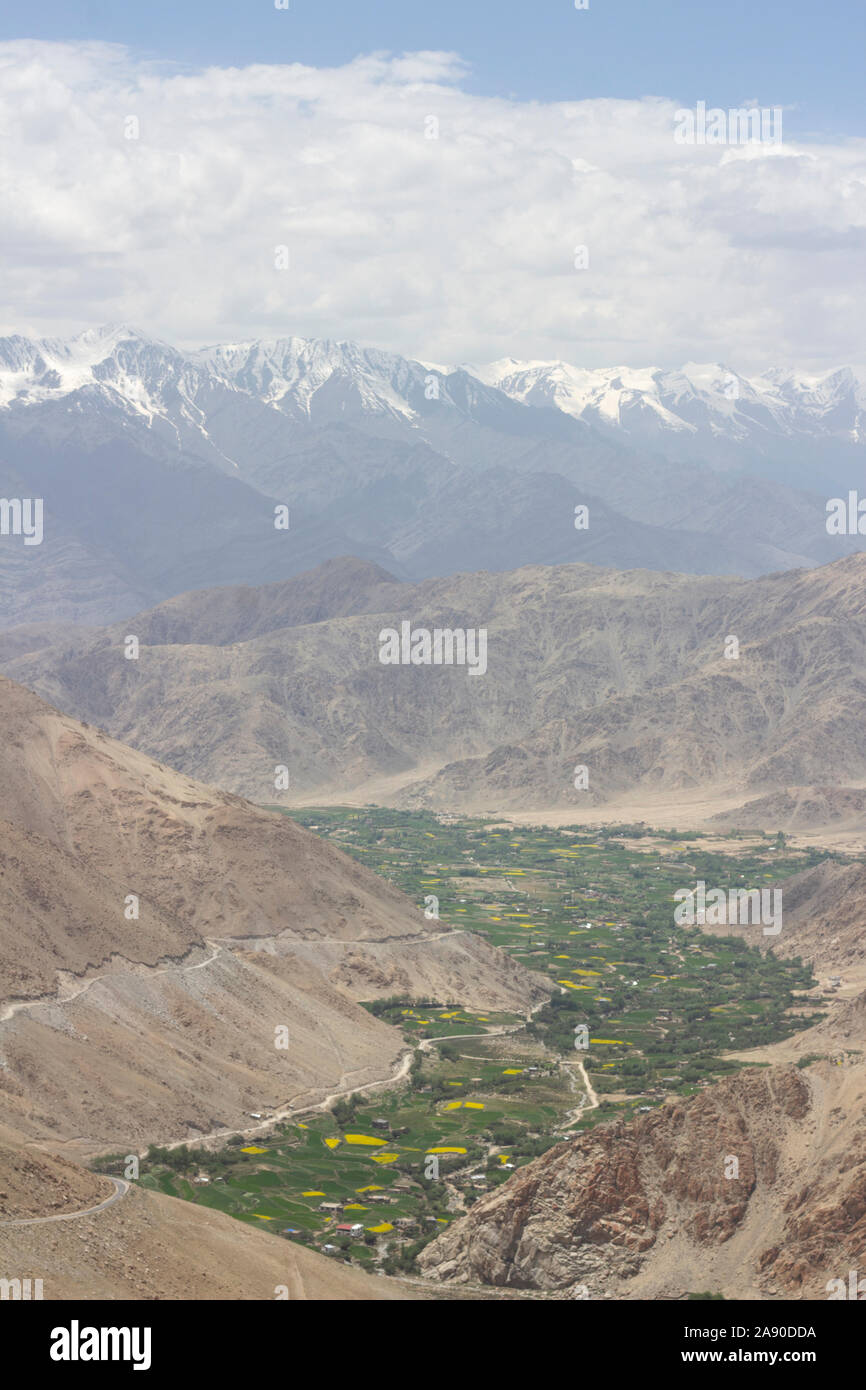 Indus valley view from Changla pass, Jammu and Kashmir, India Stock Photo