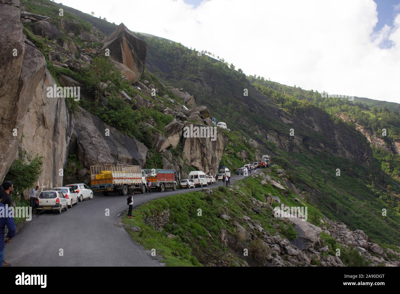 Traffic at Rohtang Pass, Himachal Pradesh, India Stock Photo