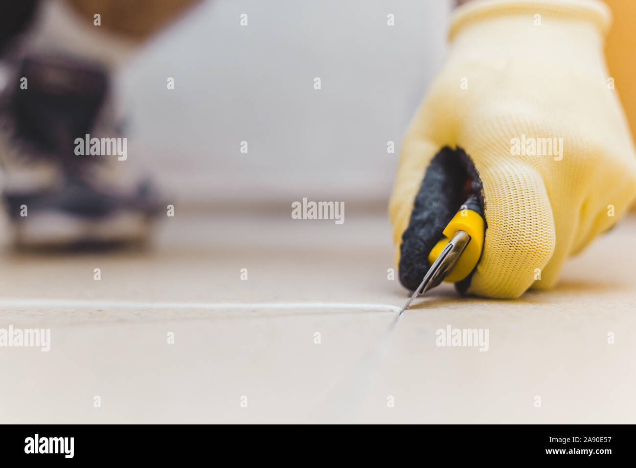 How to heat welding vinyl floor with heat gun Quarter moon spatula