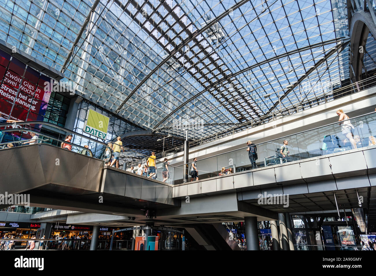Berlin, Germany - July 28, 2019: Central train station in Berlin ...
