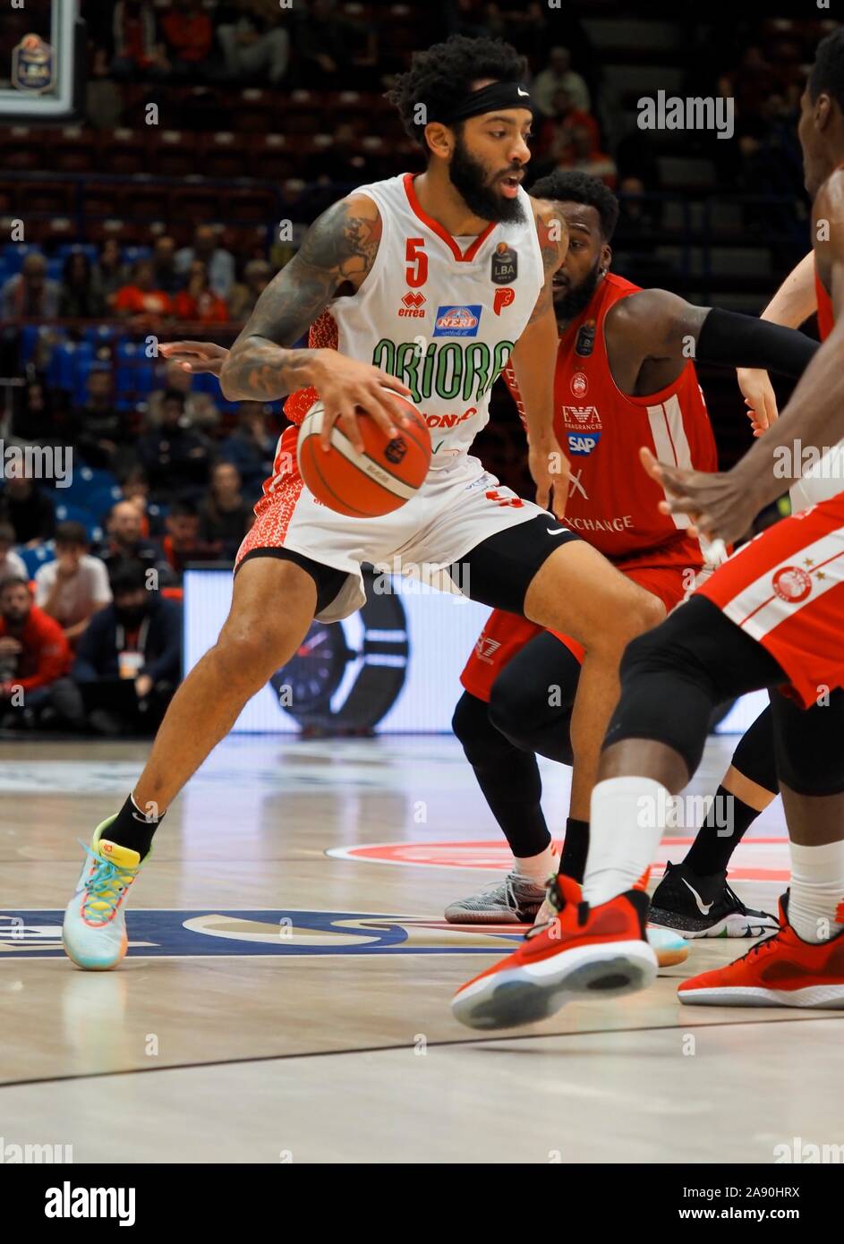 terran petteway of oriora pistoia during AX Armani Exchange Olimpia Milano  vs OriOra Pistoia, Milano, Italy, 11 Nov 2019, Basketball Italian Basketbal  Stock Photo - Alamy