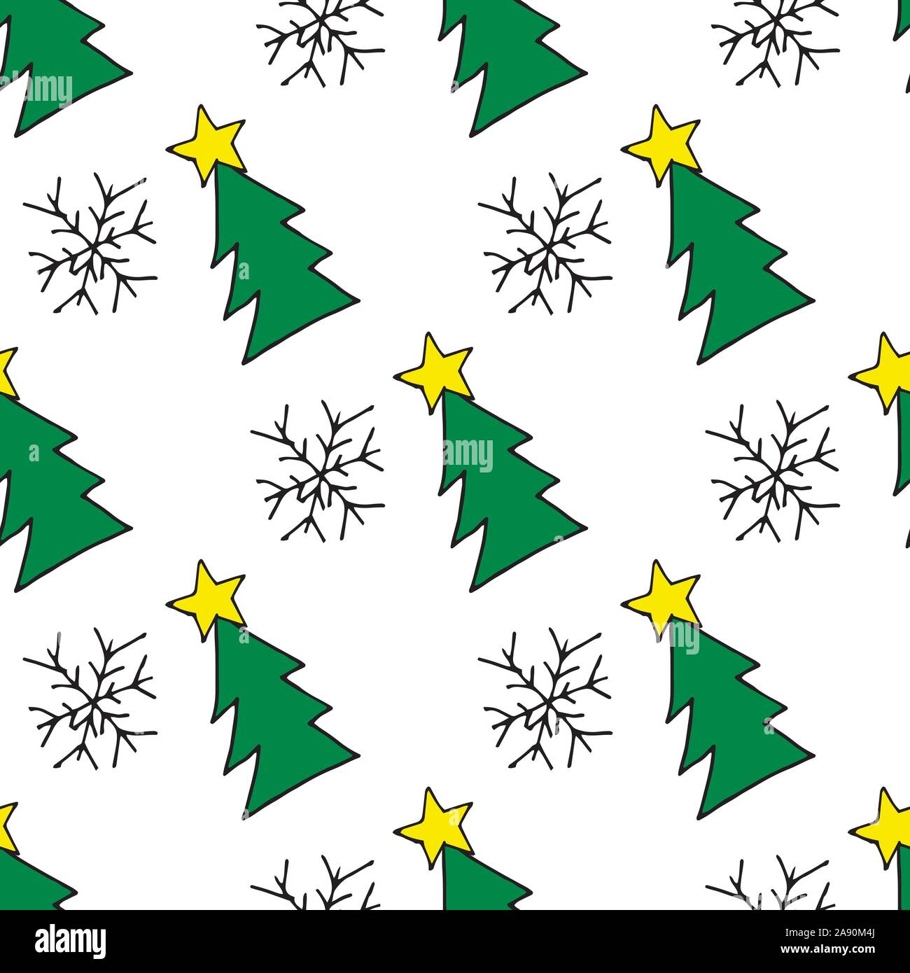 seamless-christmas-pattern-of-christmas-trees-stars-and-snowflakes