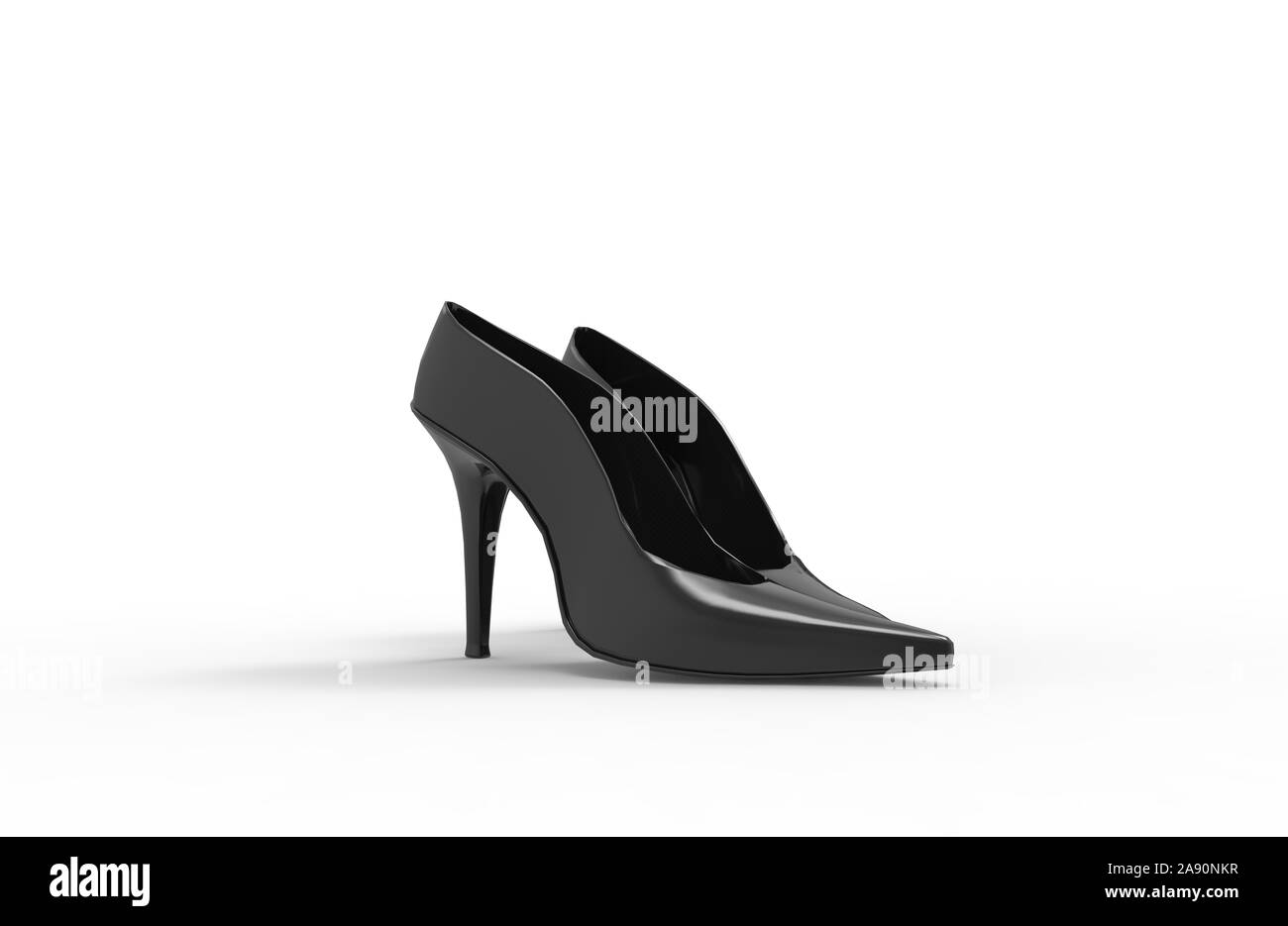 Black Woman Shoes 3D Rendering Stock Photo