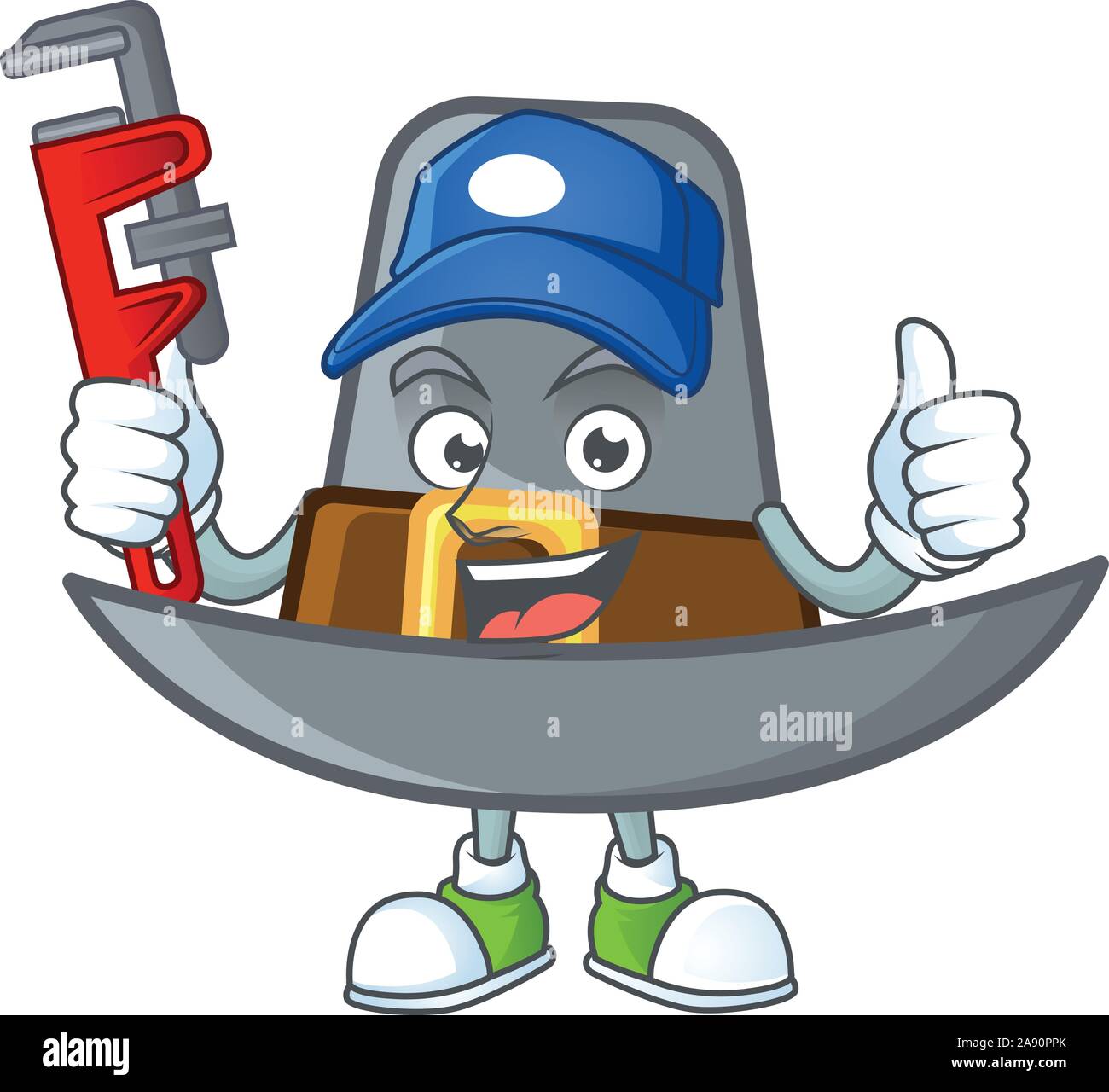 Pilgrim hat with buckle in character plumber Stock Vector