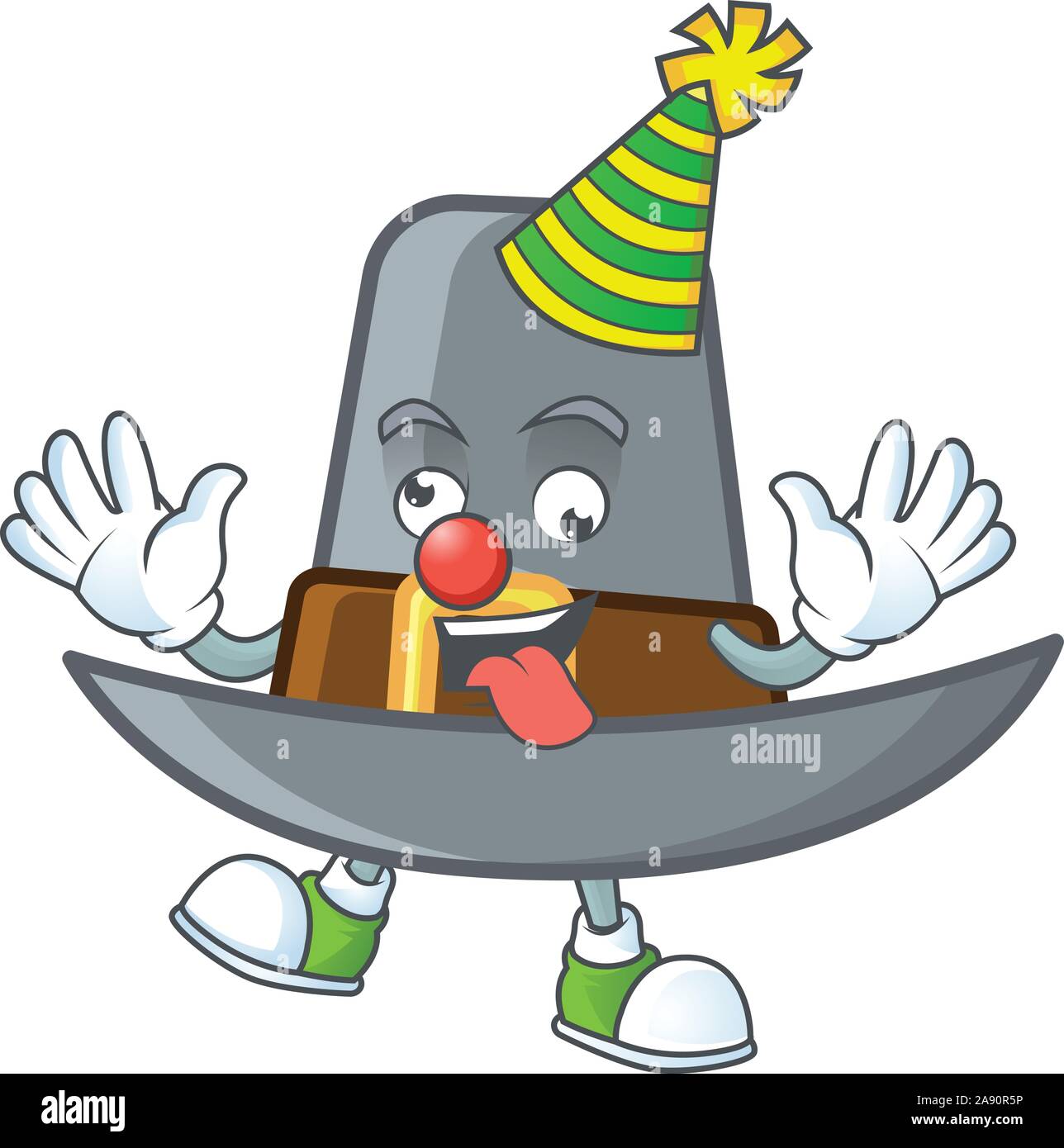 Pilgrim hat with buckle in character clown Stock Vector