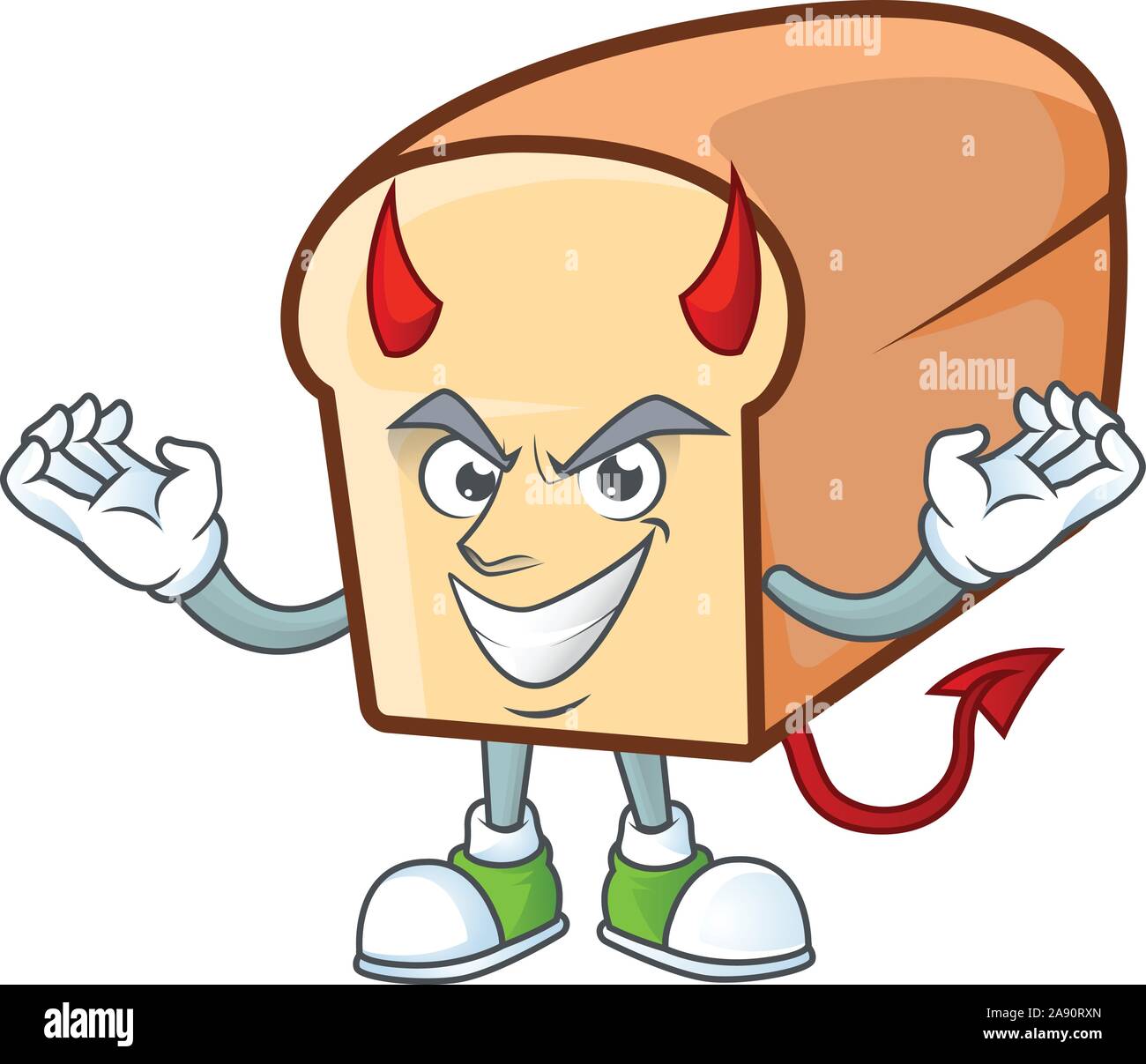 Cartoon of white bread in character devil Stock Vector Image & Art Alamy