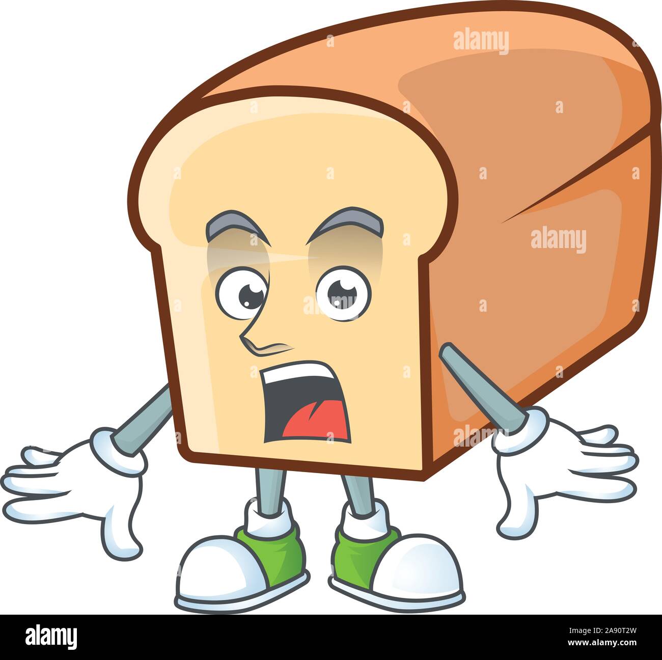 Cartoon of white bread in character surprised Stock Vector Image & Art ...