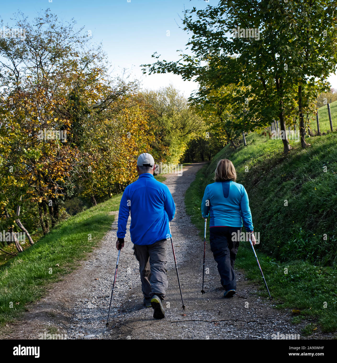 Mature female hiker trekking hi-res stock photography and images - Alamy
