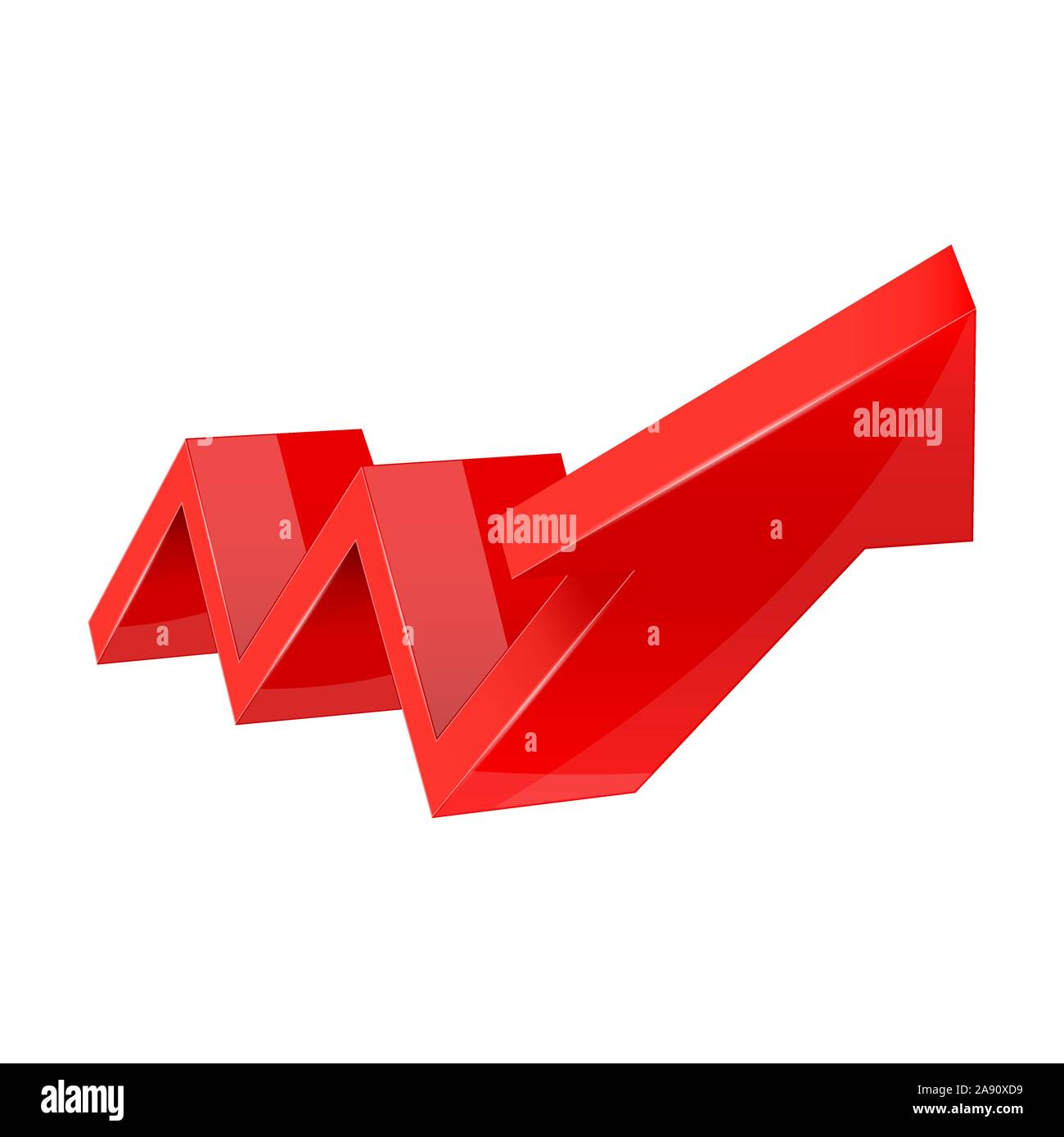 Financial trend. Up rising indication arrow. Red 3d sign Stock Vector ...