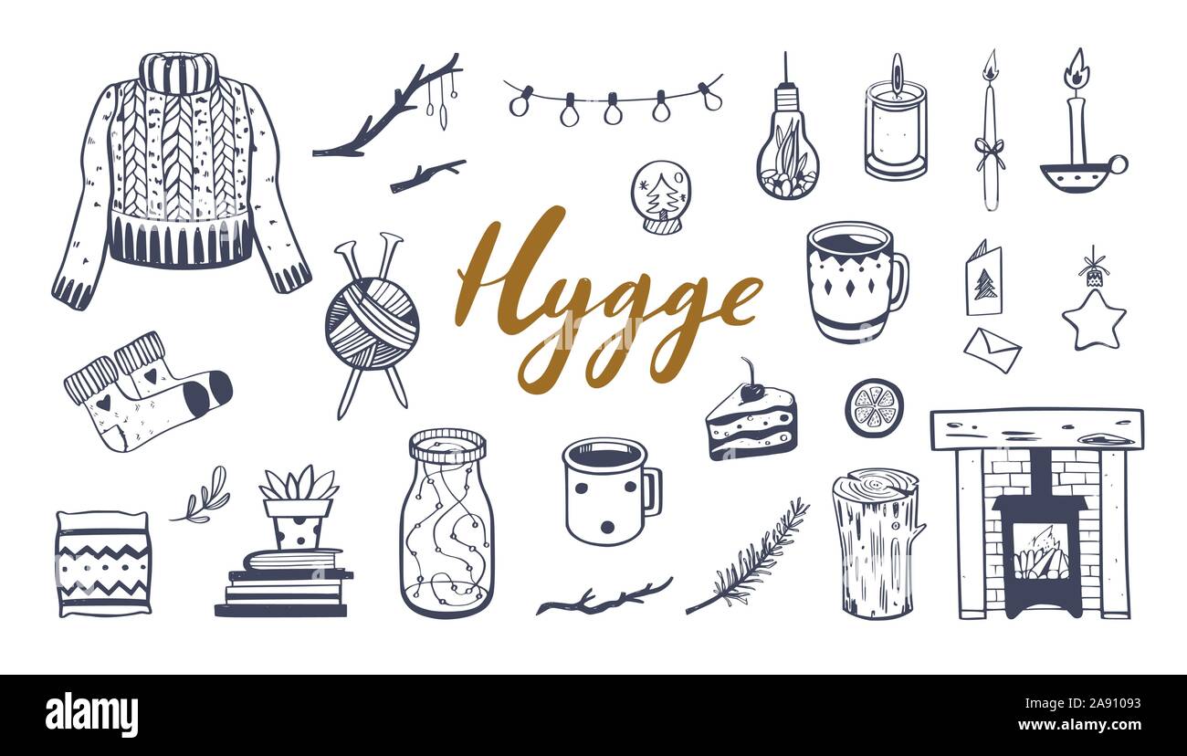 Winter cozy lifestyle Stock Vector Images - Alamy