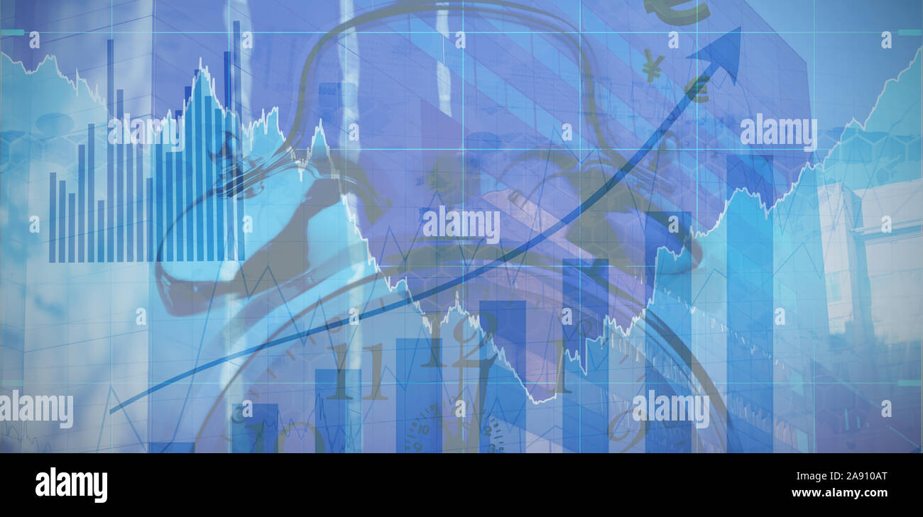 Composite image of blue data Stock Photo - Alamy