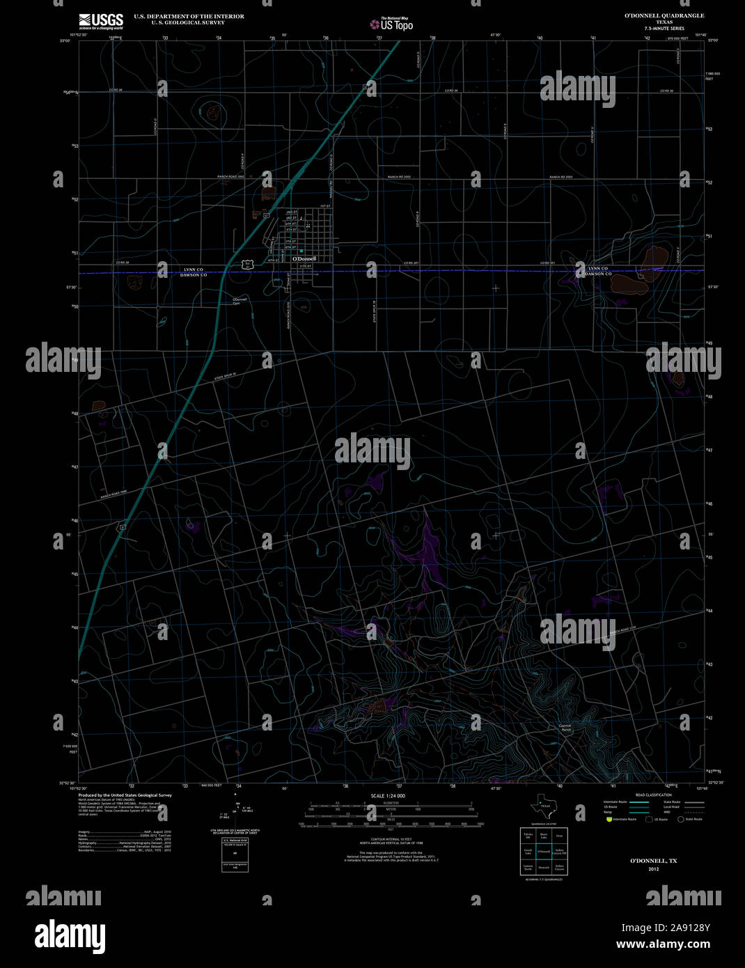 Odonnell texas map hires stock photography and images Alamy