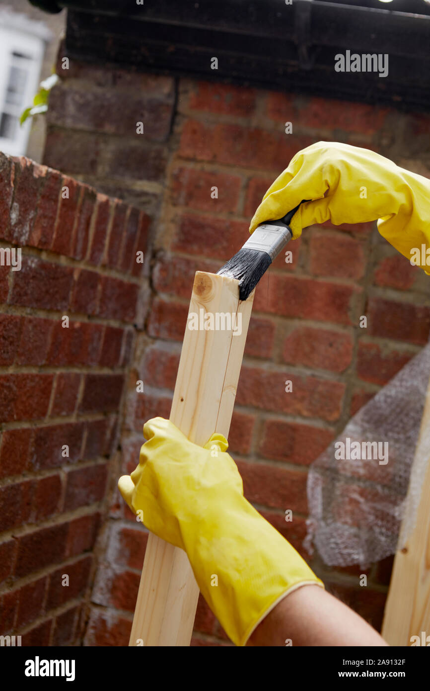 Painting wooden plank Stock Photo Alamy