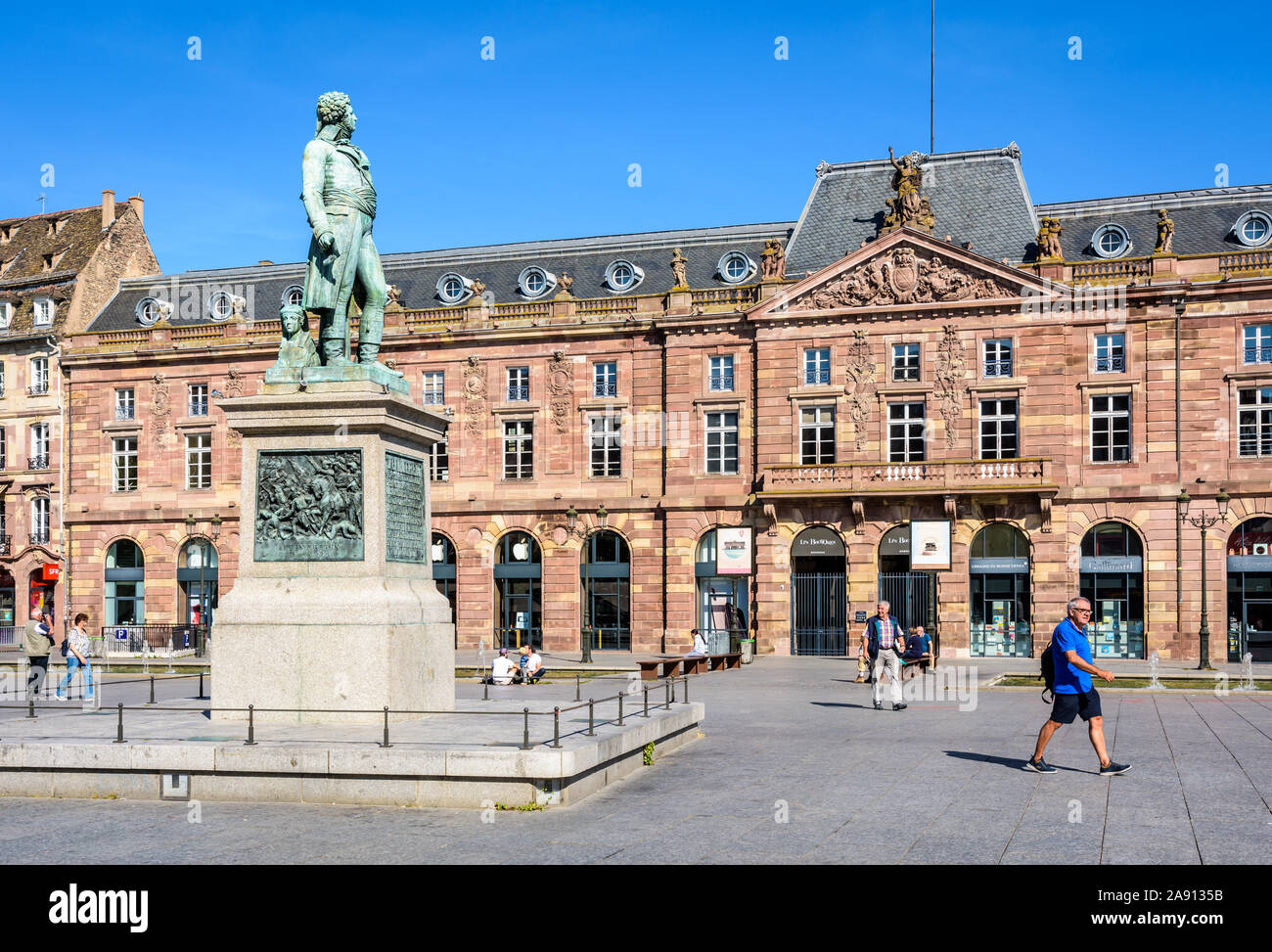 The statue and tomb of General Kleber on Place Kleber in the historic ...