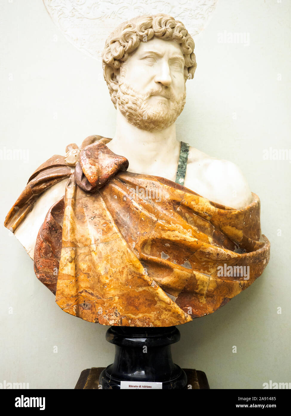 Portrait of Adrian  (76 – 138) marble XVII -XVIII century in Palazzo Corsini - Rome, Italy Stock Photo