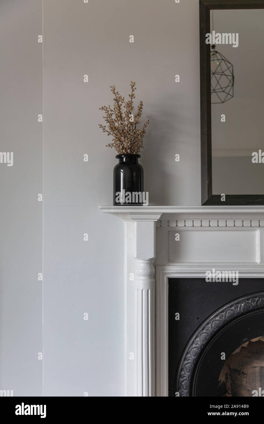 Vintage fire surround beautiful interior design Stock Photo - Alamy