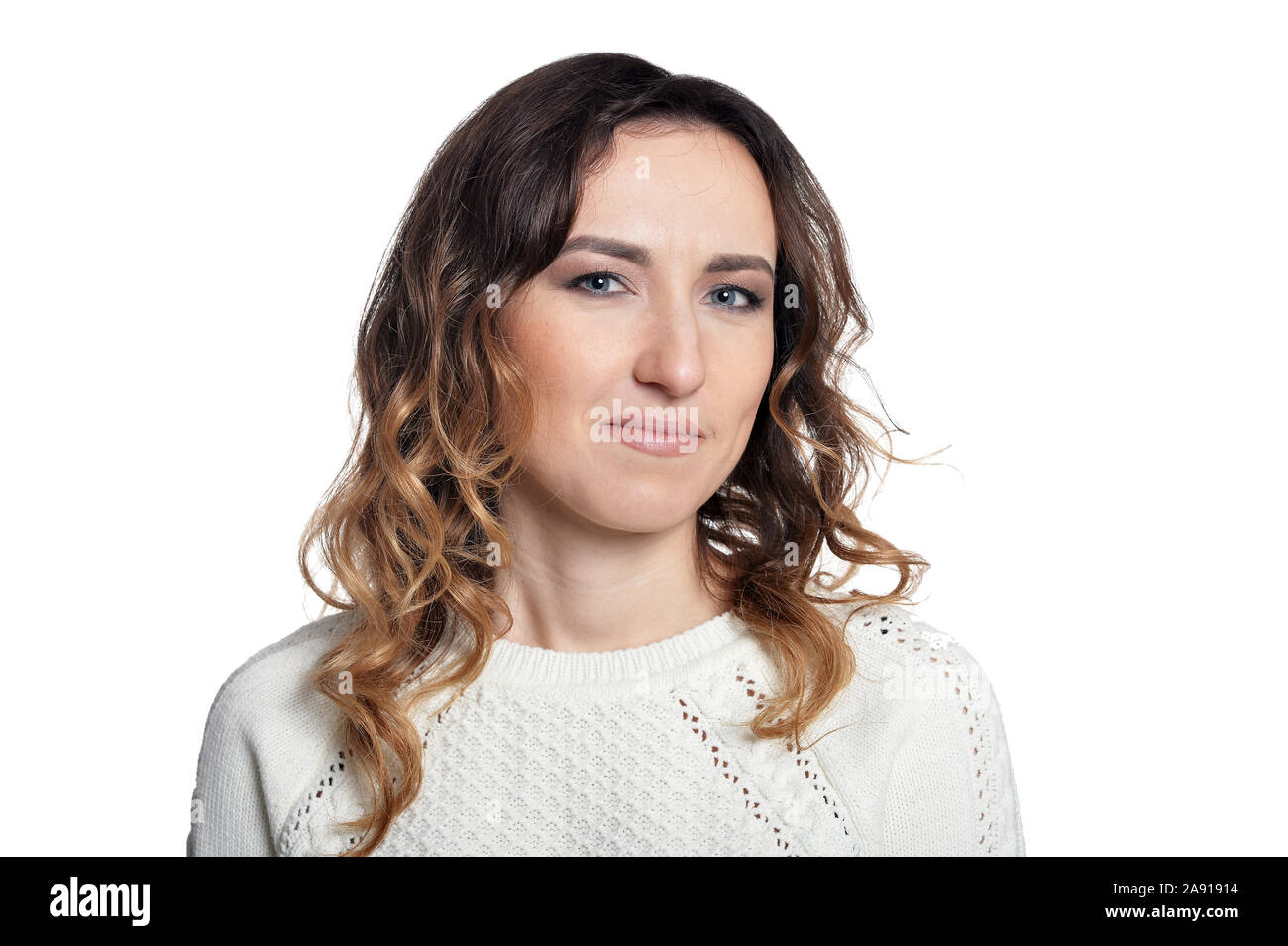Beautiful curly young woman hi-res stock photography and images - Alamy