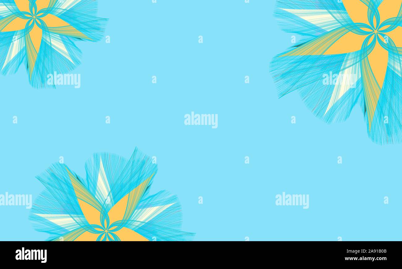 Abstract background with stylized flowers. Multicolored pattern. Illustration in blue and orange shades. Vector EPS10 Stock Vector