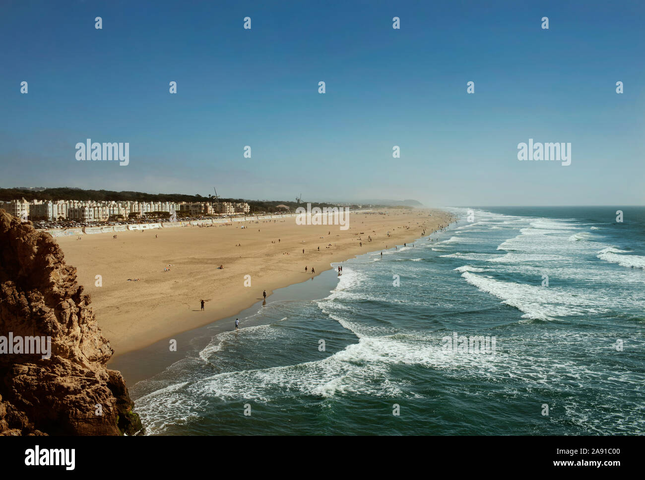 Scenic views of Ocean Beach, this 1.5-mile-long sandy coast is the largest and most visited beach of San Francisco, California, USA. Sep 2019 Stock Photo