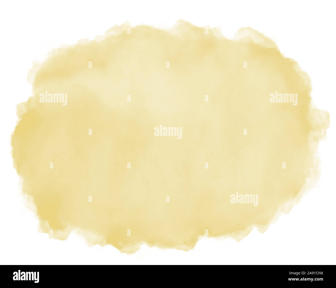 Light beige watercolor cloud splash on white background. Stock Photo