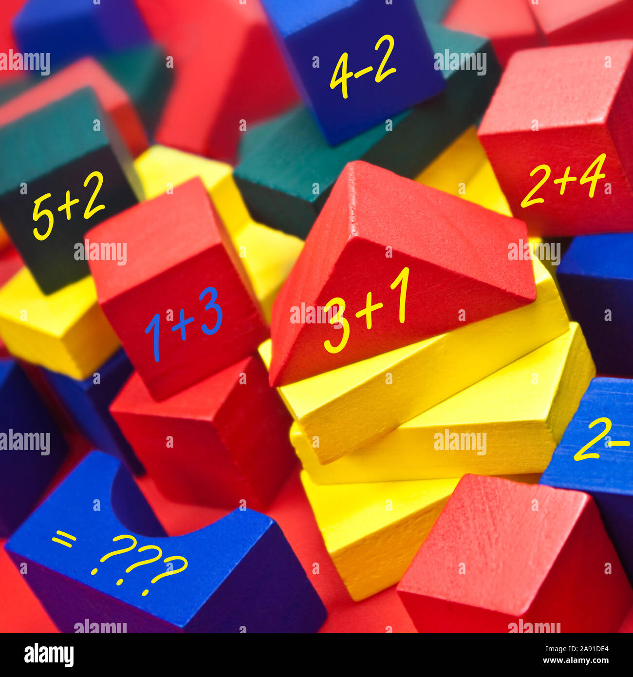 Colorful bricks with numbers Stock Photo - Alamy