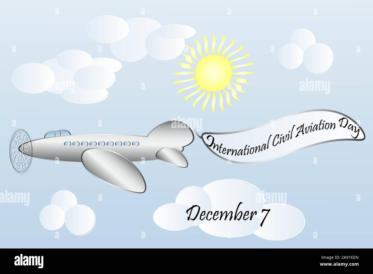 International Civil aviation day. December, 7 Stock Vector