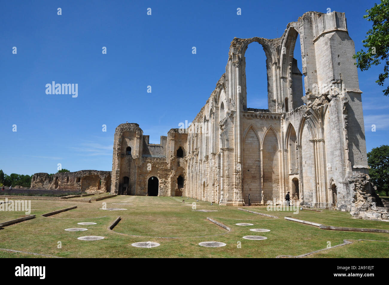 Abbaye de Maillezais, Abbey of Saint Pierre of Maillezais, Vendee, Stock Photo