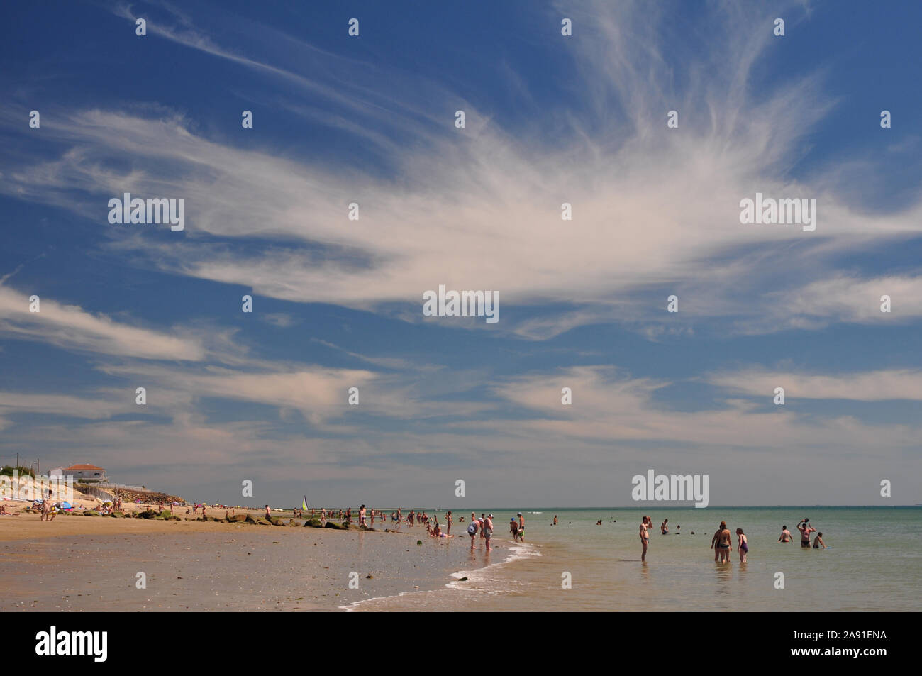 Beach scene, La Griere, Vendee, France Stock Photo