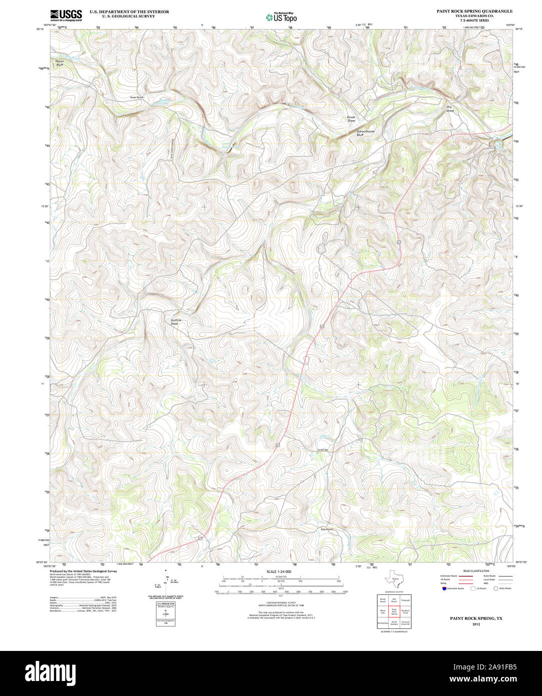 Map of paint rock texas hires stock photography and images Alamy