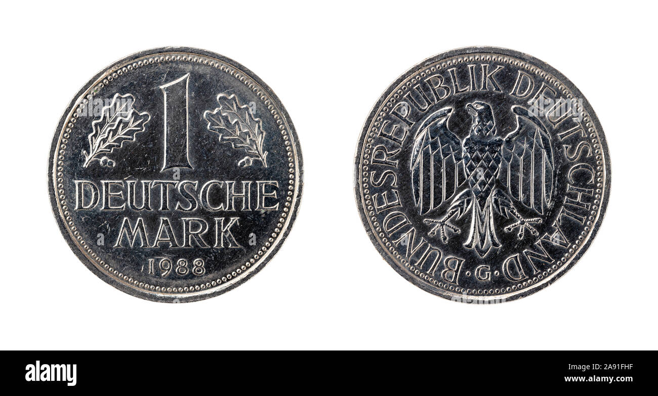 1 Deutsche Mark Coin from Germany Stock Photo