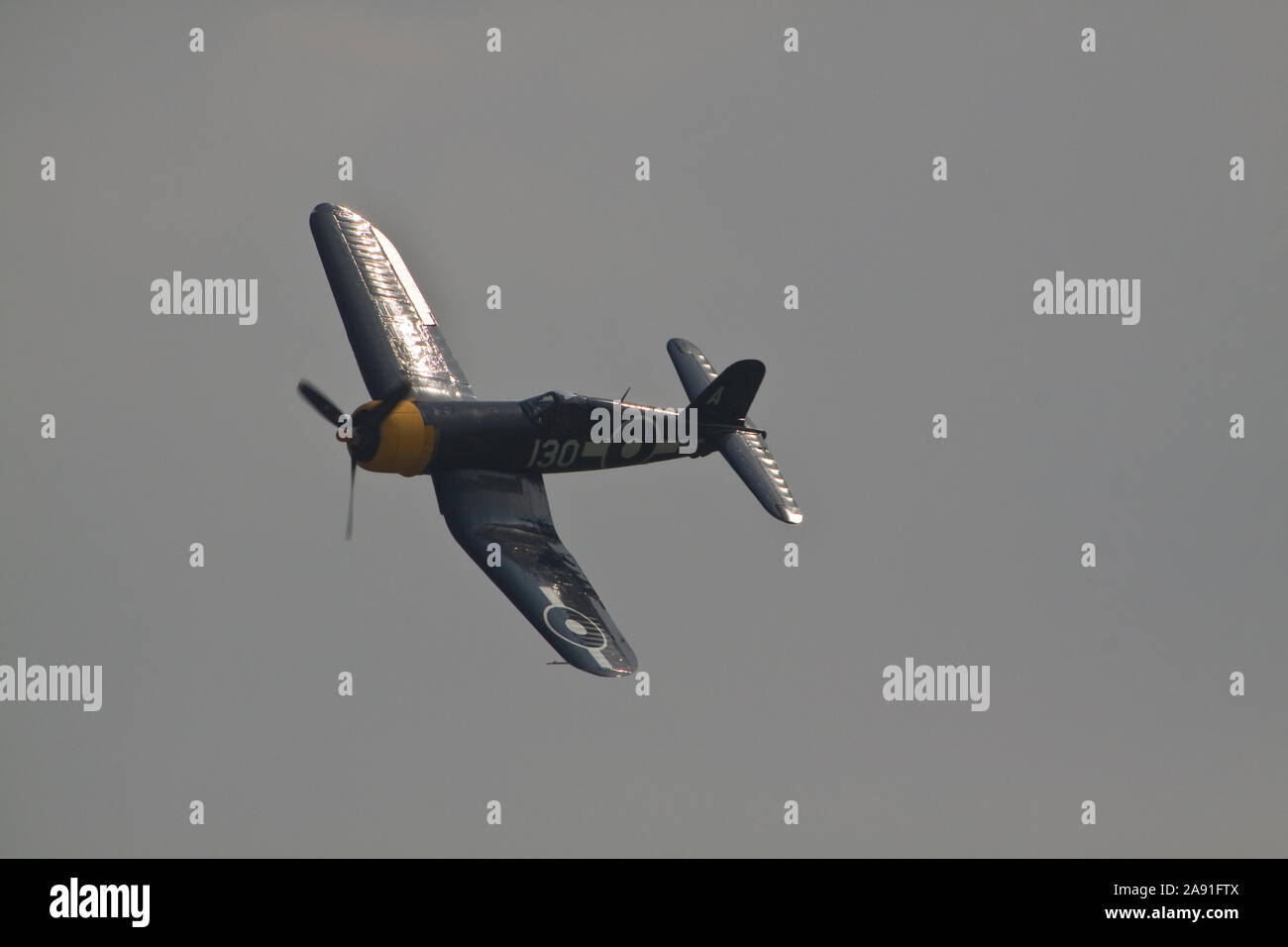 Chance Vought FG-1D Corsair in flight Stock Photo