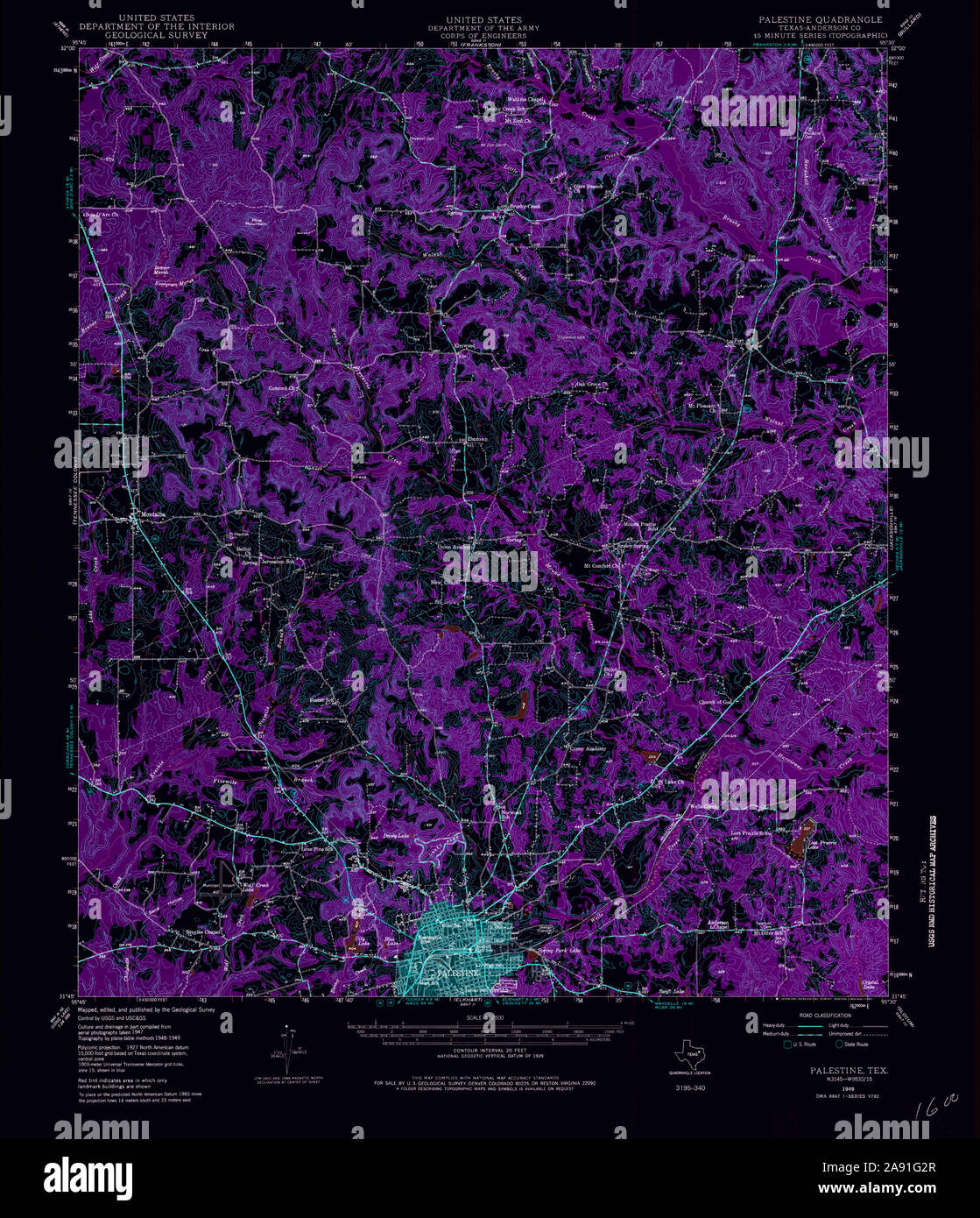 Map of palestine texas hi-res stock photography and images - Alamy