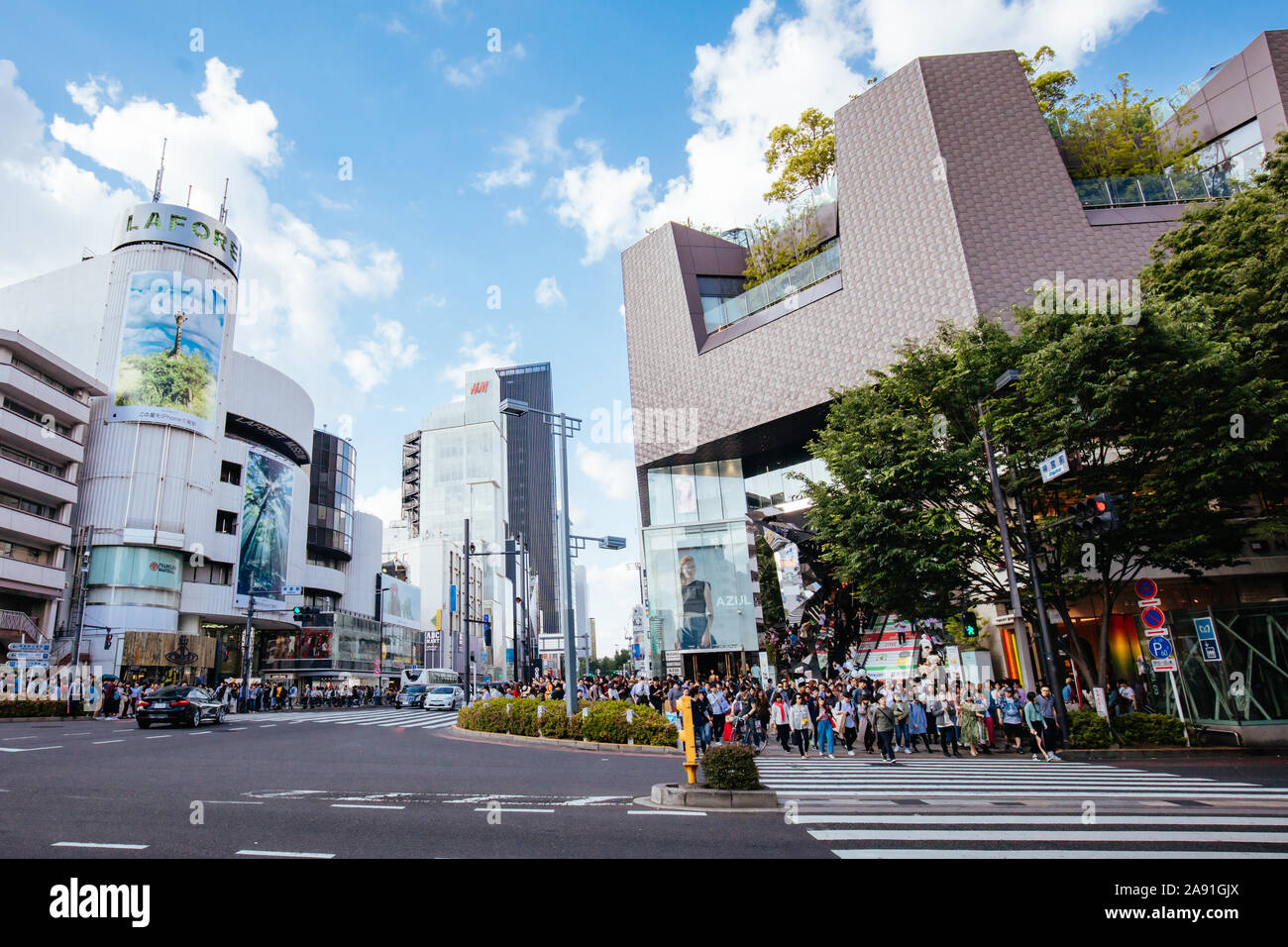 Meiji-jingumae Station Intersection in Harajuku Tokyo Japan Stock Photo