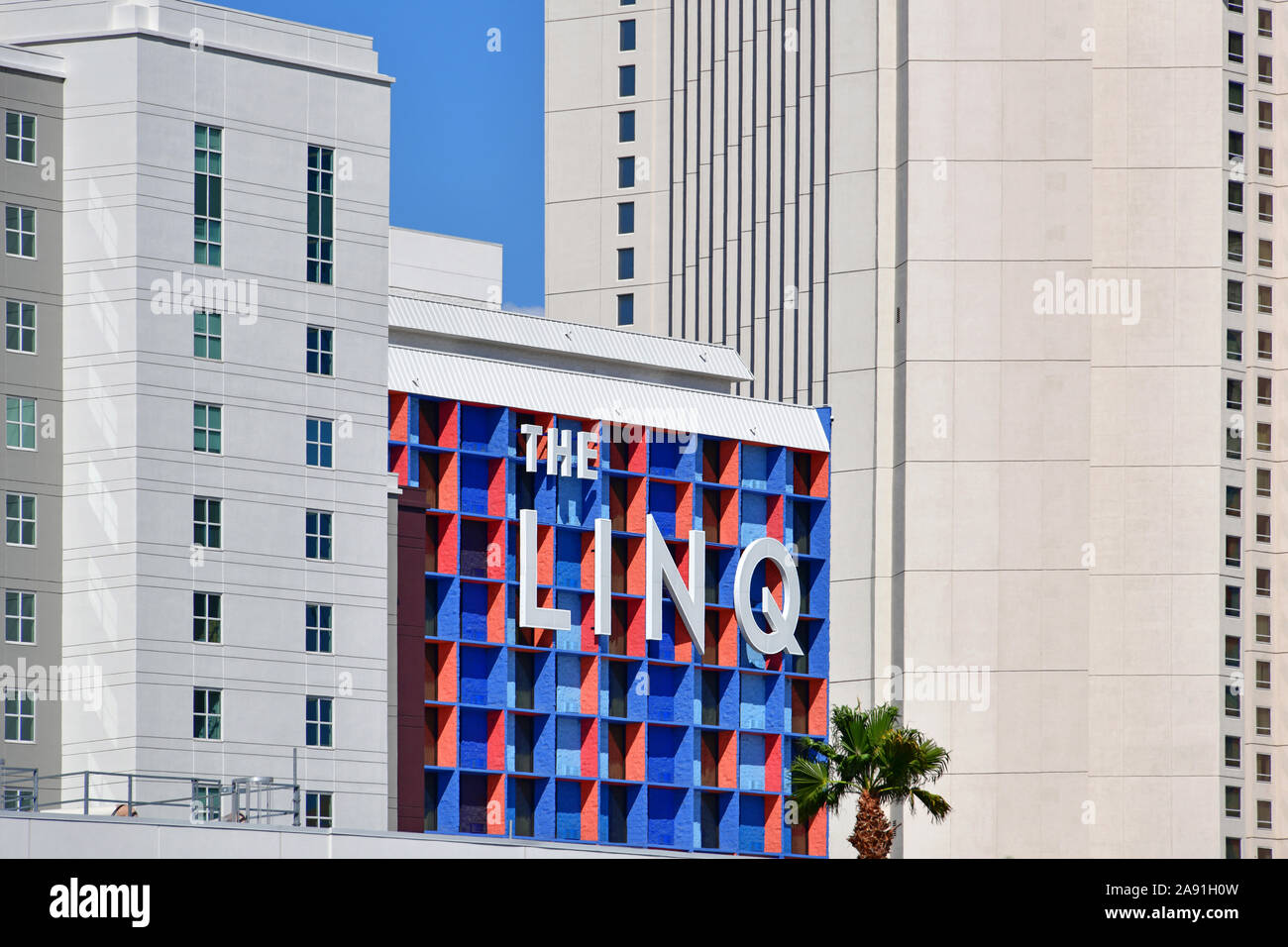 Las Vegas NV, USA 10-3-18 Ultra modern and high-end with unique nightlife options on the Strip, The LINQ  are an ideal destination Stock Photo