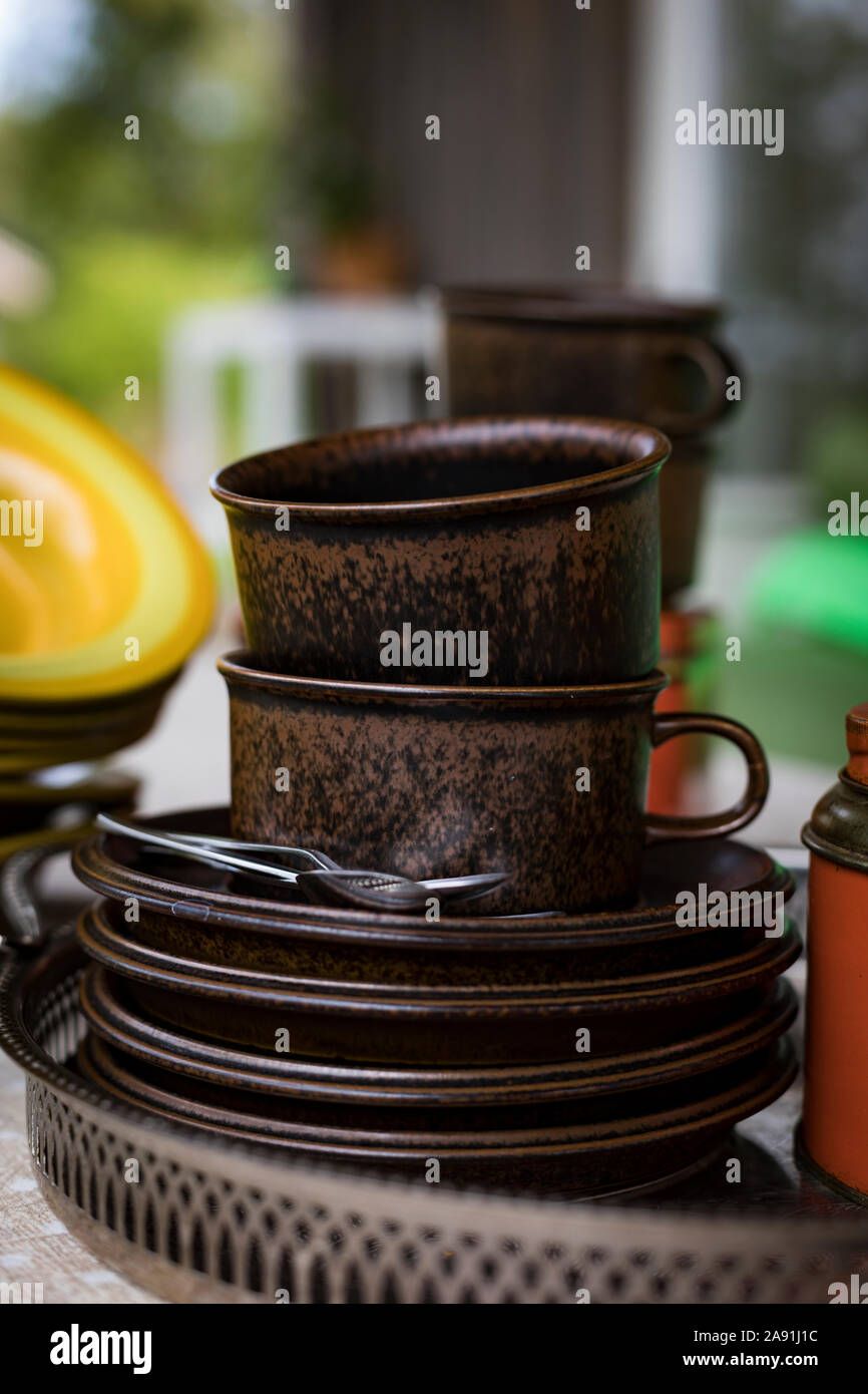 Cups and saucers Stock Photo Alamy