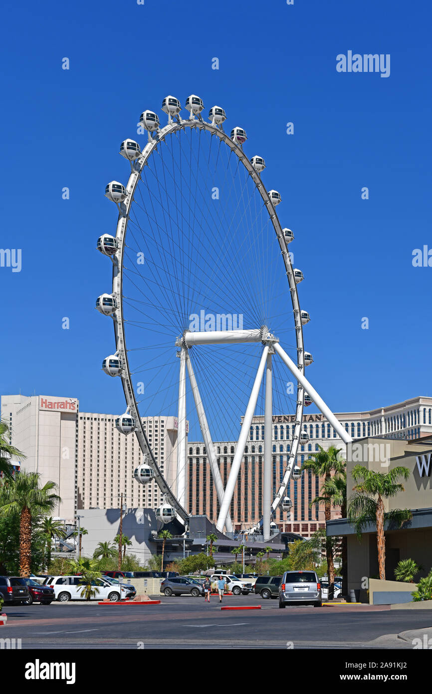 Las Vegas NV USA. 10-3-18.The High Roller is the tallest observation wheel in the world. Stock Photo