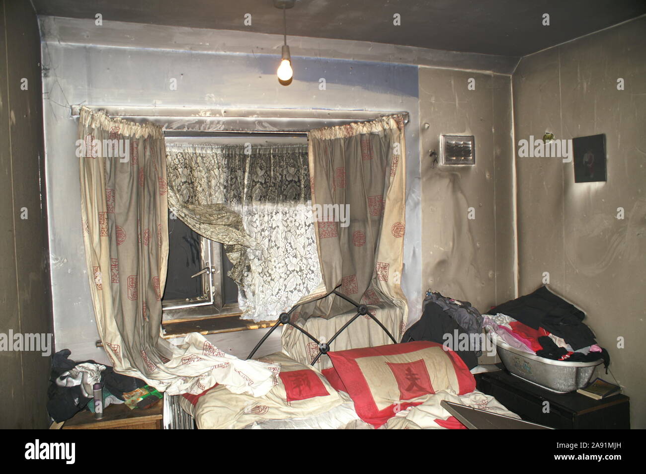 fire damage living room, House fire Stock Photo Alamy