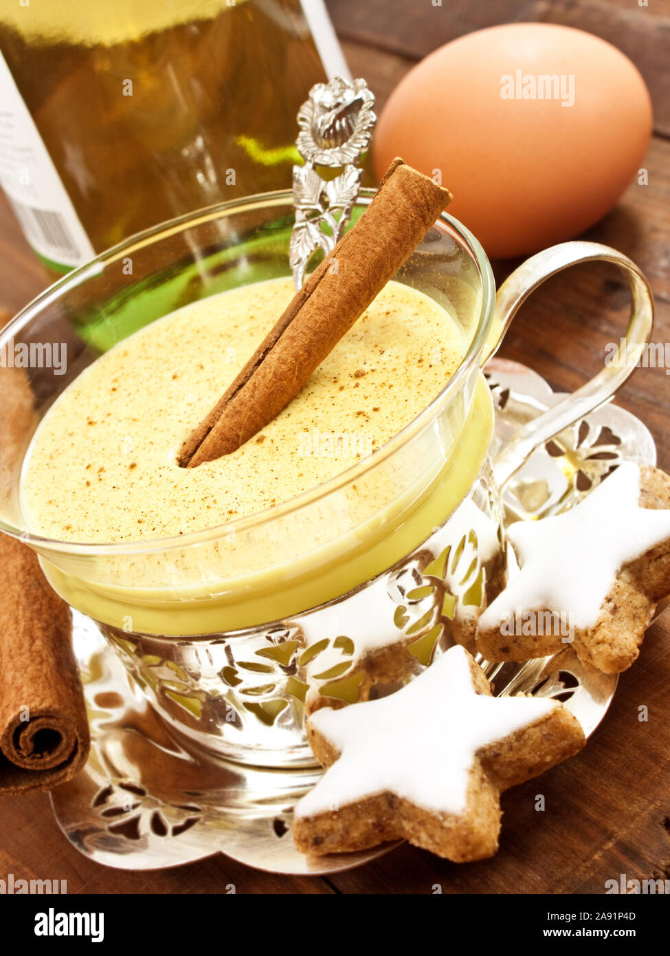 Eggnog and ingredients Stock Photo Alamy