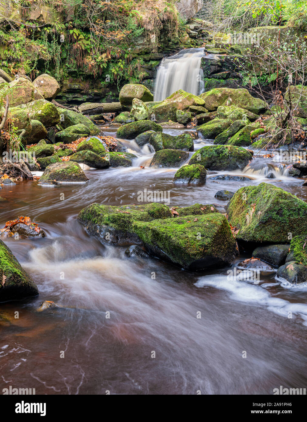 Thomason Foss waterfall, near Beck Hole Stock Photo - Alamy