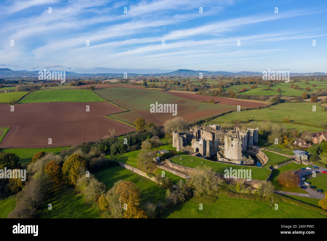 Raglan Castle South Wales Stock Photo Alamy