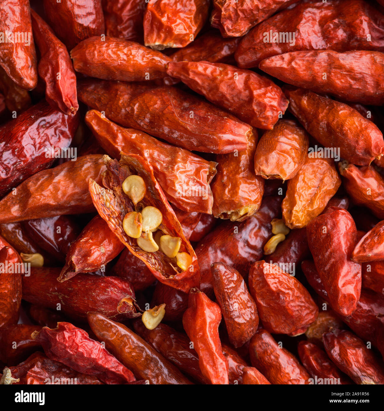 Dried red chilies Stock Photo