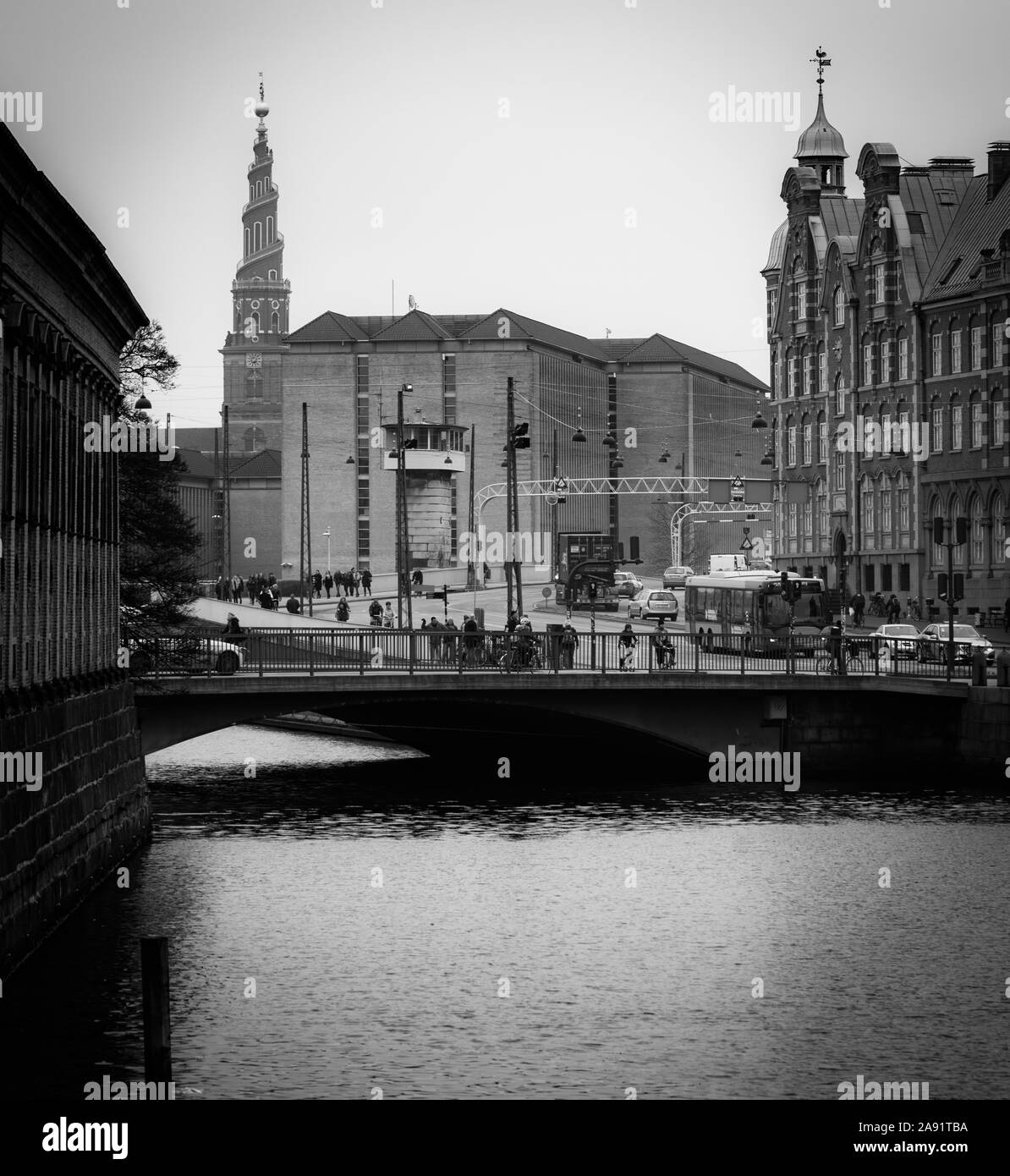 The Church of Our Saviour, a baroque church in Copenhagen, Denmark, most famous for its helix spire Stock Photo